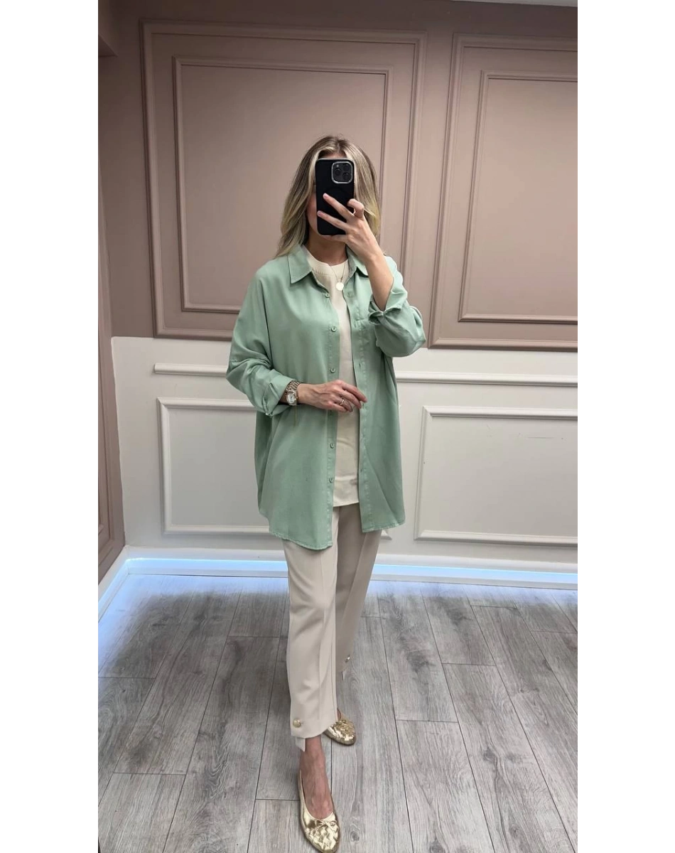 Magazin 7351 Yeşil Tensel Gömlek