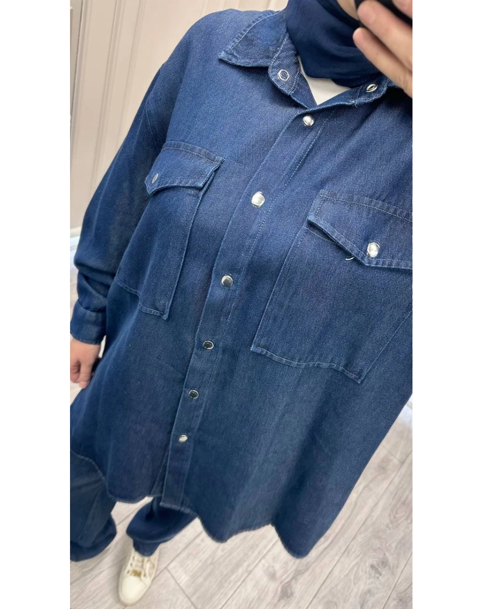 Magazin 7387 Mavi Önü Çıtçıtlı Tensel Takım