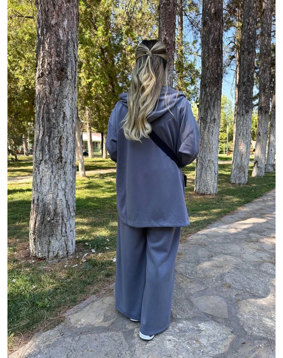 Magazin 7399 İndigo Modal Önü Fermuarlı Takım