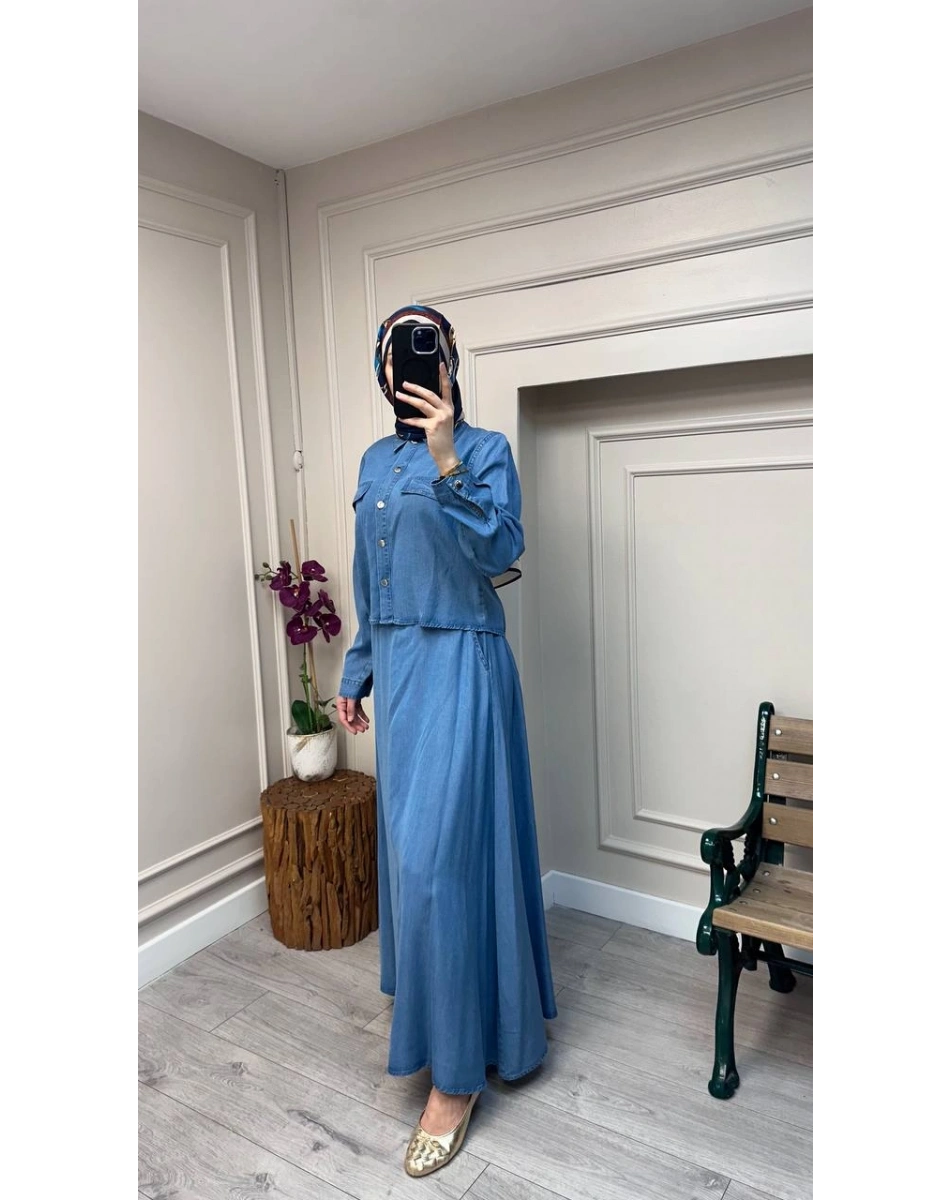 Magazin 7427 Açık Mavi Tensel Etekli Takım