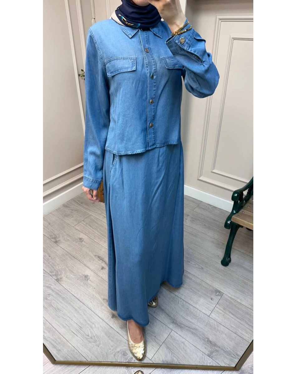 Magazin 7427 Açık Mavi Tensel Etekli Takım