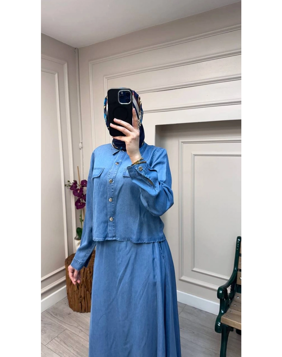 Magazin 7427 Açık Mavi Tensel Etekli Takım