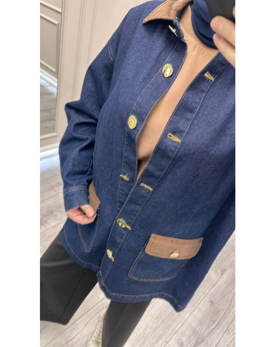 Magazin 7432 Lacivert Gold Düğmeli Ceket