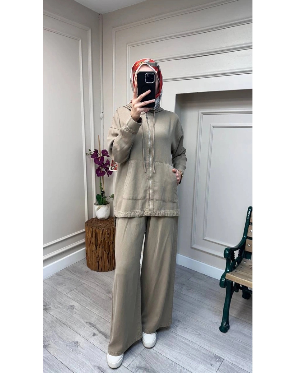 Magazin 7433 Vizon Önü Fermuarlı Tensel Kot Takım