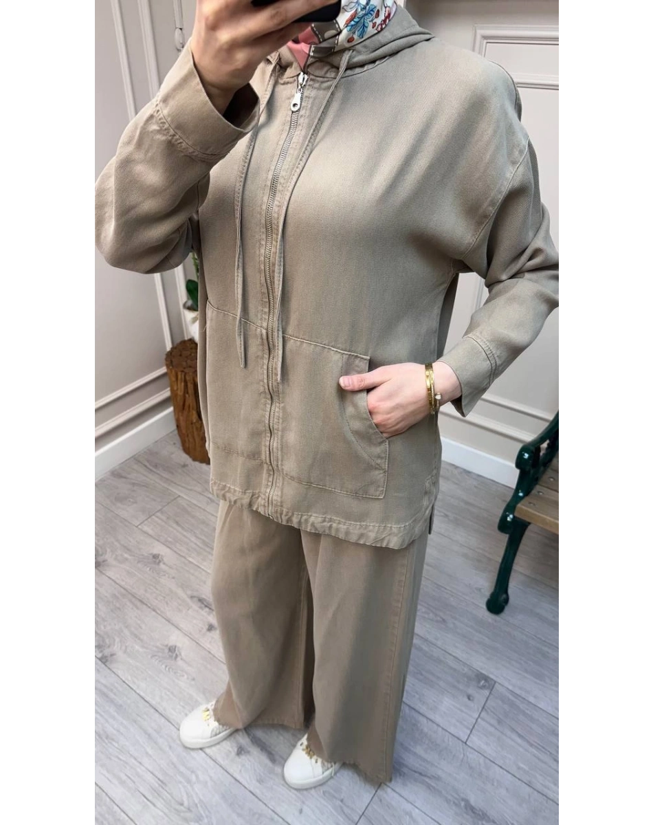 Magazin 7433 Vizon Önü Fermuarlı Tensel Kot Takım