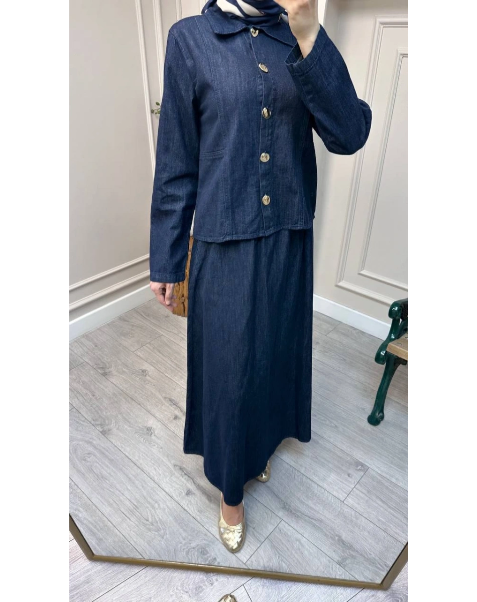 Magazin 7478 Koyu Mavi Etekli Takım