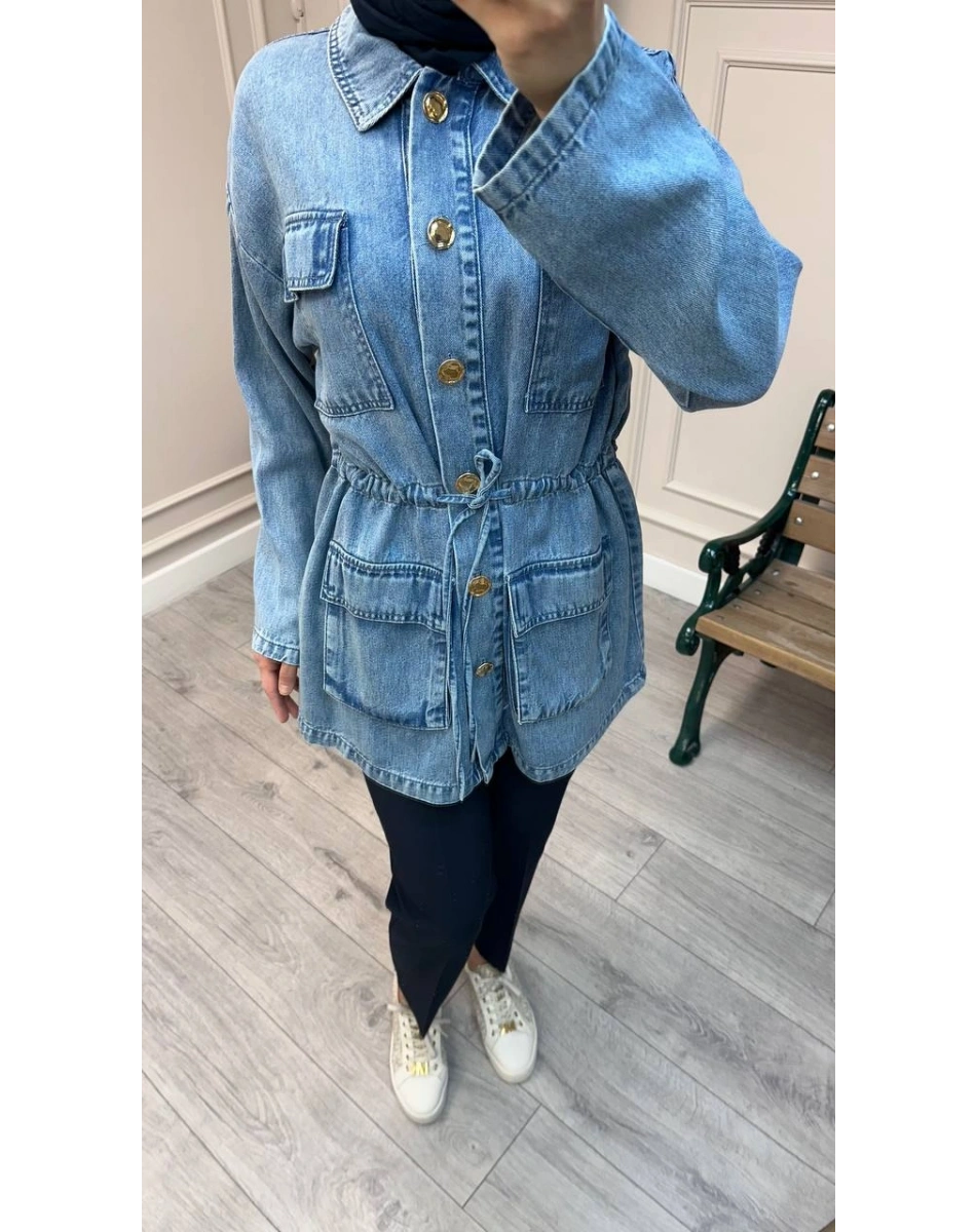 Magazin 7482 Açık Mavi Tensel Ceket