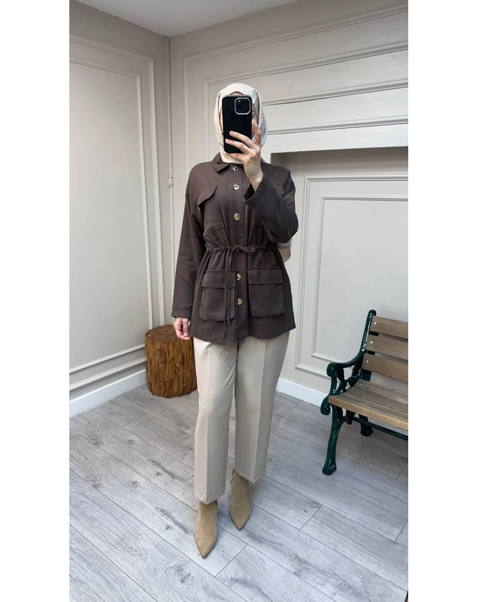 Magazin 7482 Kahve Tensel Ceket