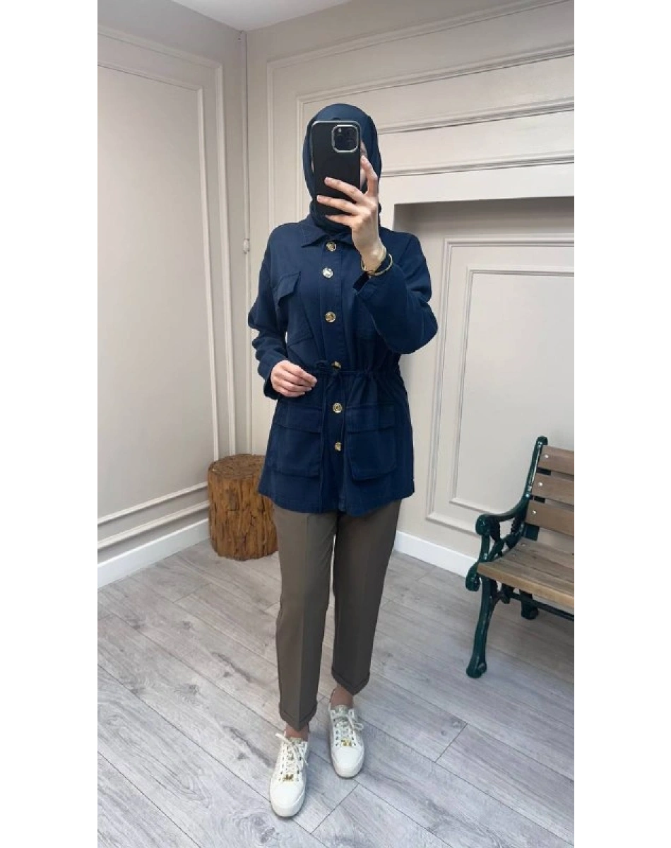 Magazin 7482 Lacivert Tensel Ceket