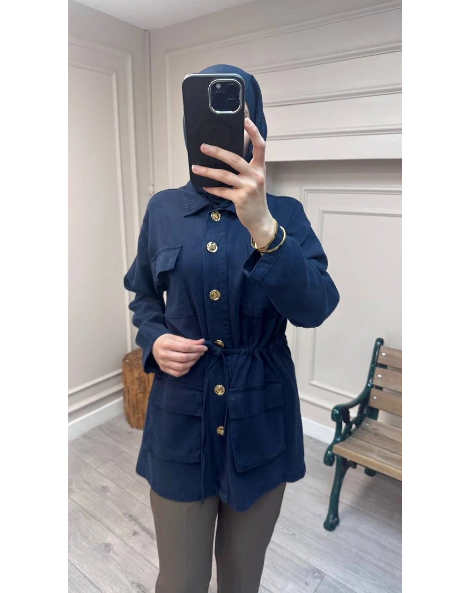 Magazin 7482 Lacivert Tensel Ceket