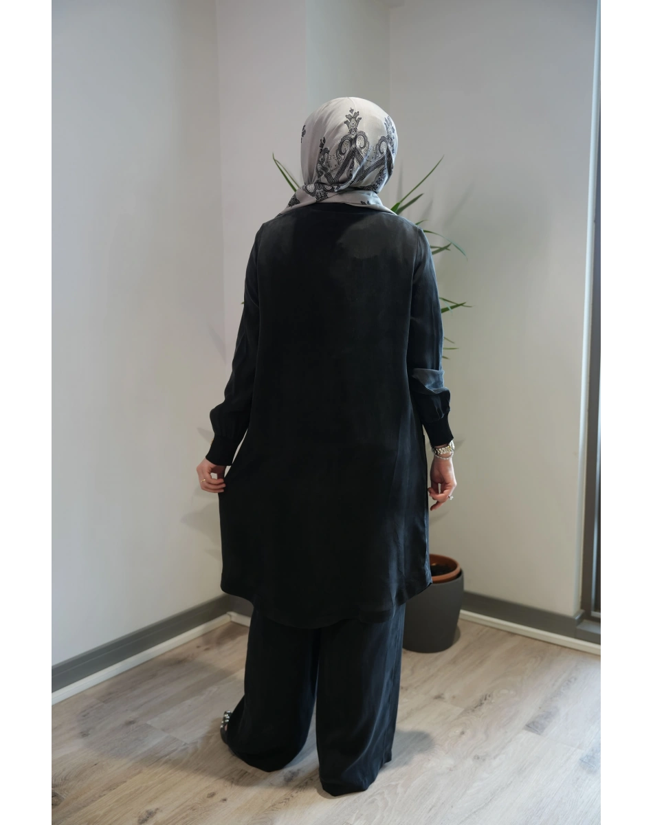 Miss Dalida T26Y-8008 Siyah Hakim Yaka Cepli Cupro Kap
