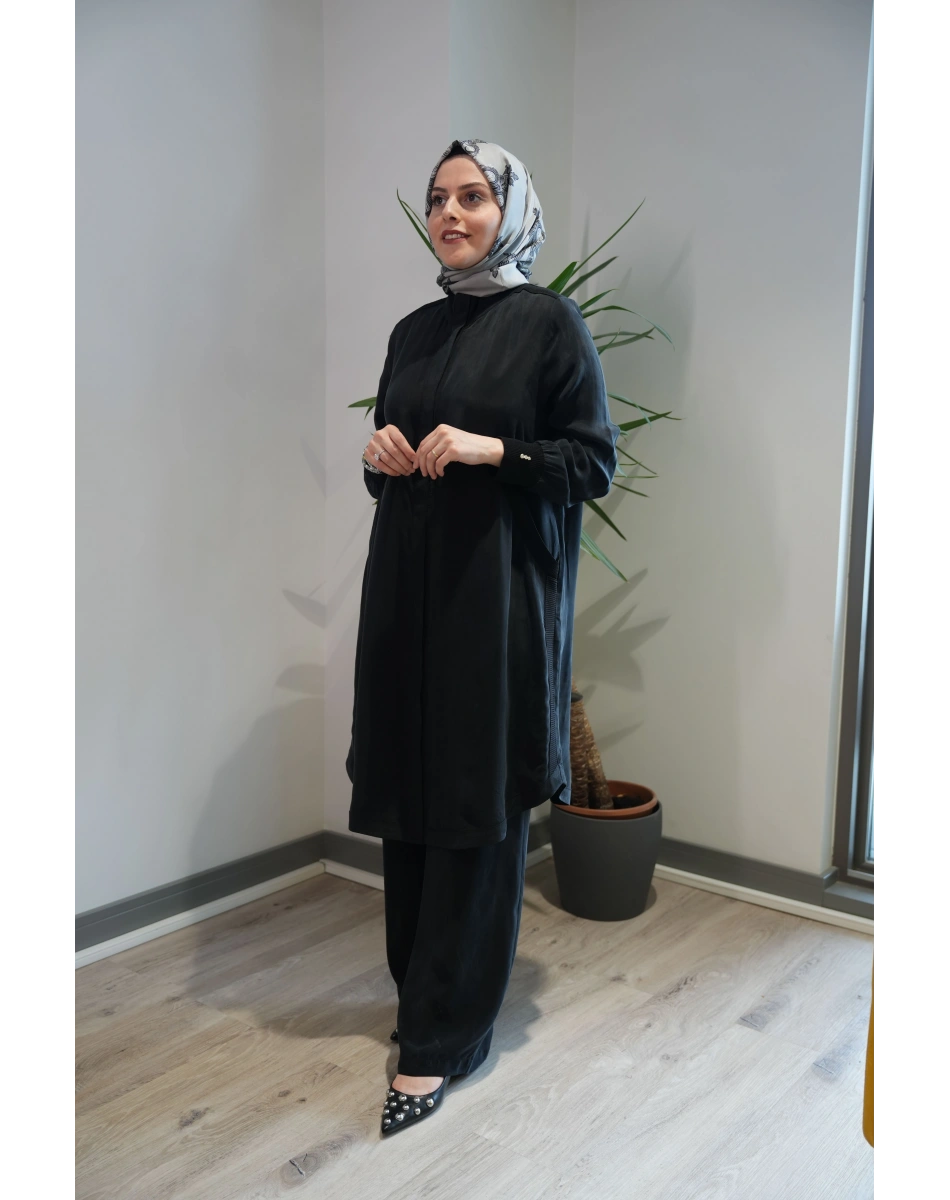 Miss Dalida T26Y-8008 Siyah Hakim Yaka Cepli Cupro Kap