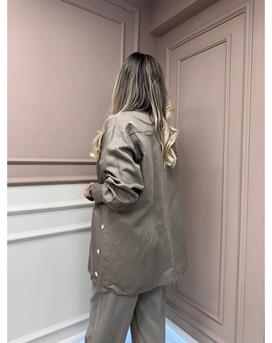 Missemramiss G4845 Vizon Keten Gömlek