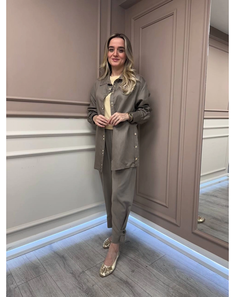 Missemramiss G4845 Vizon Keten Gömlek