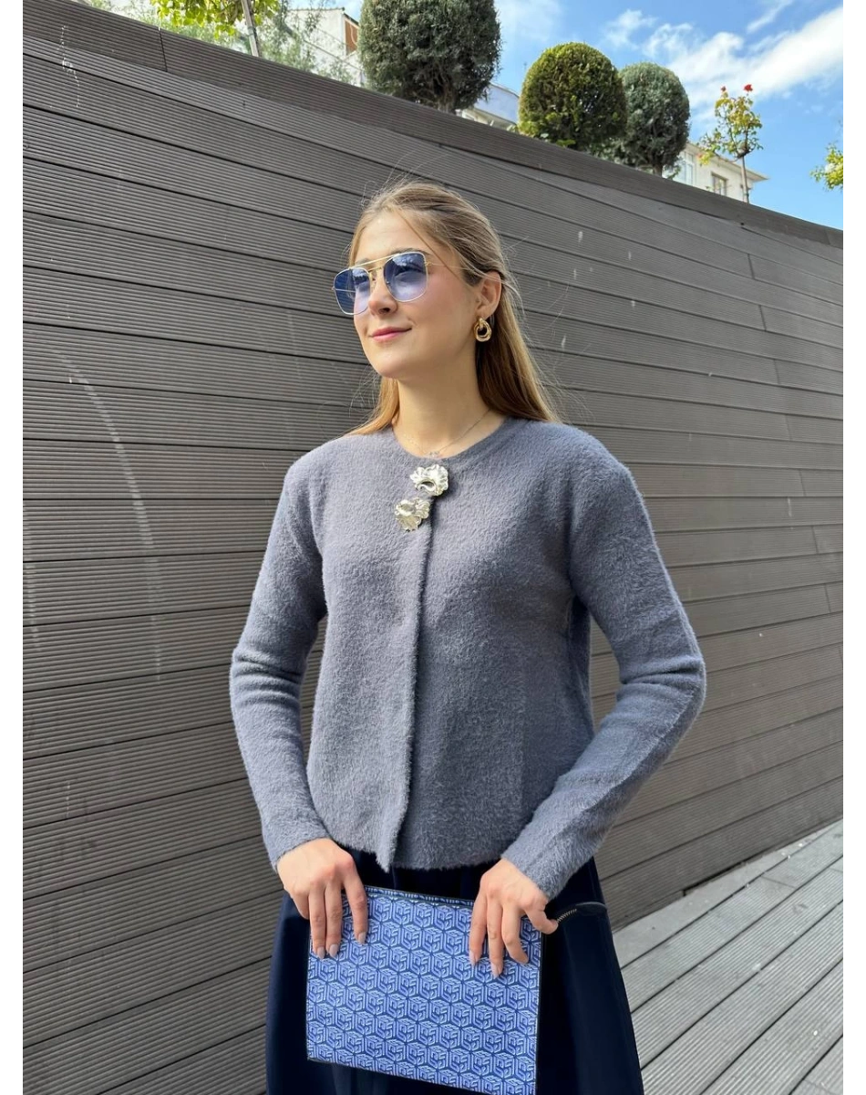 Missemramiss H4573 Antrasit Angora Hırka