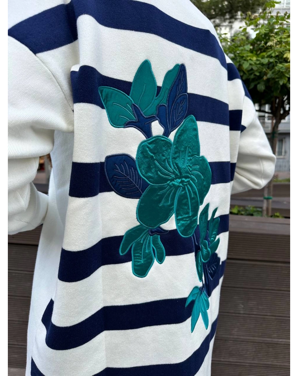 Missemramiss H4590 Lacivert Modello Çizgili Triko Hırka