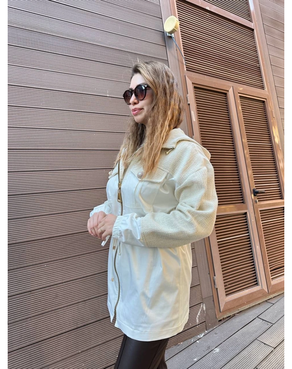 Missemramiss K4668 Ekru Chanel Garni Kap