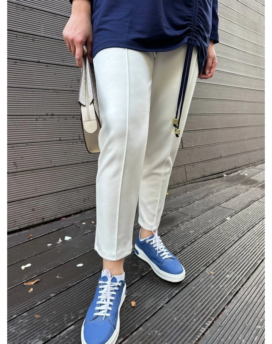 Missemramiss P4622 Ekru Nervürlü Pantolon