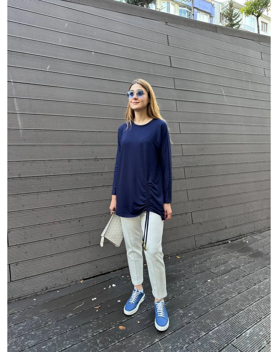 Missemramiss P4622 Ekru Nervürlü Pantolon