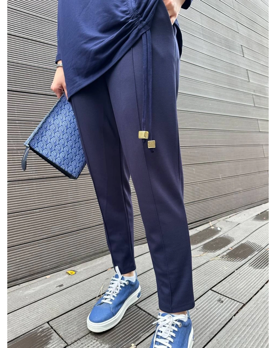 Missemramiss P4622 Lacivert Nervürlü Pantolon