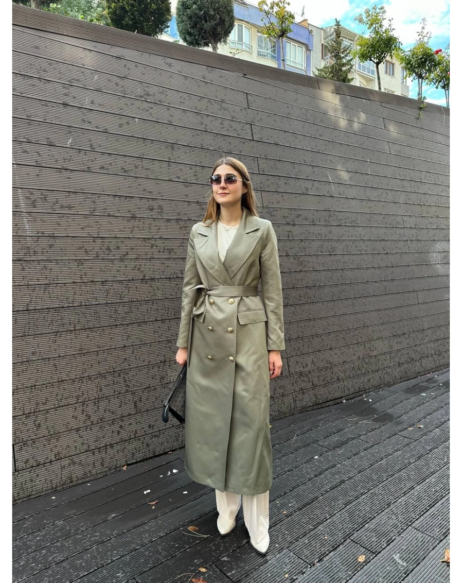 Missemramiss T4551 Haki Rosa Blazer Trençkot