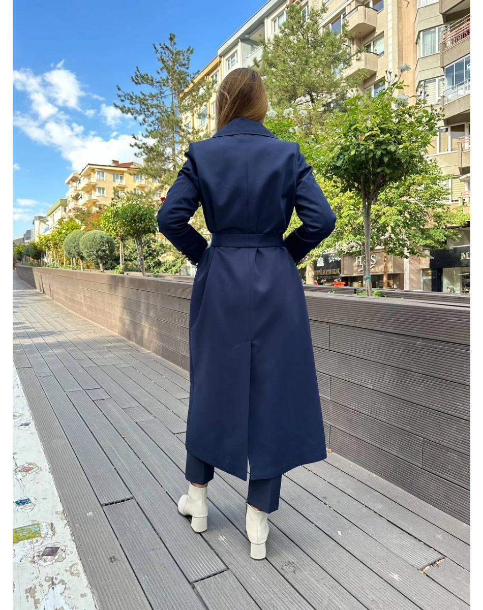 Missemramiss T4551 Lacivert Rosa Blazer Trençkot