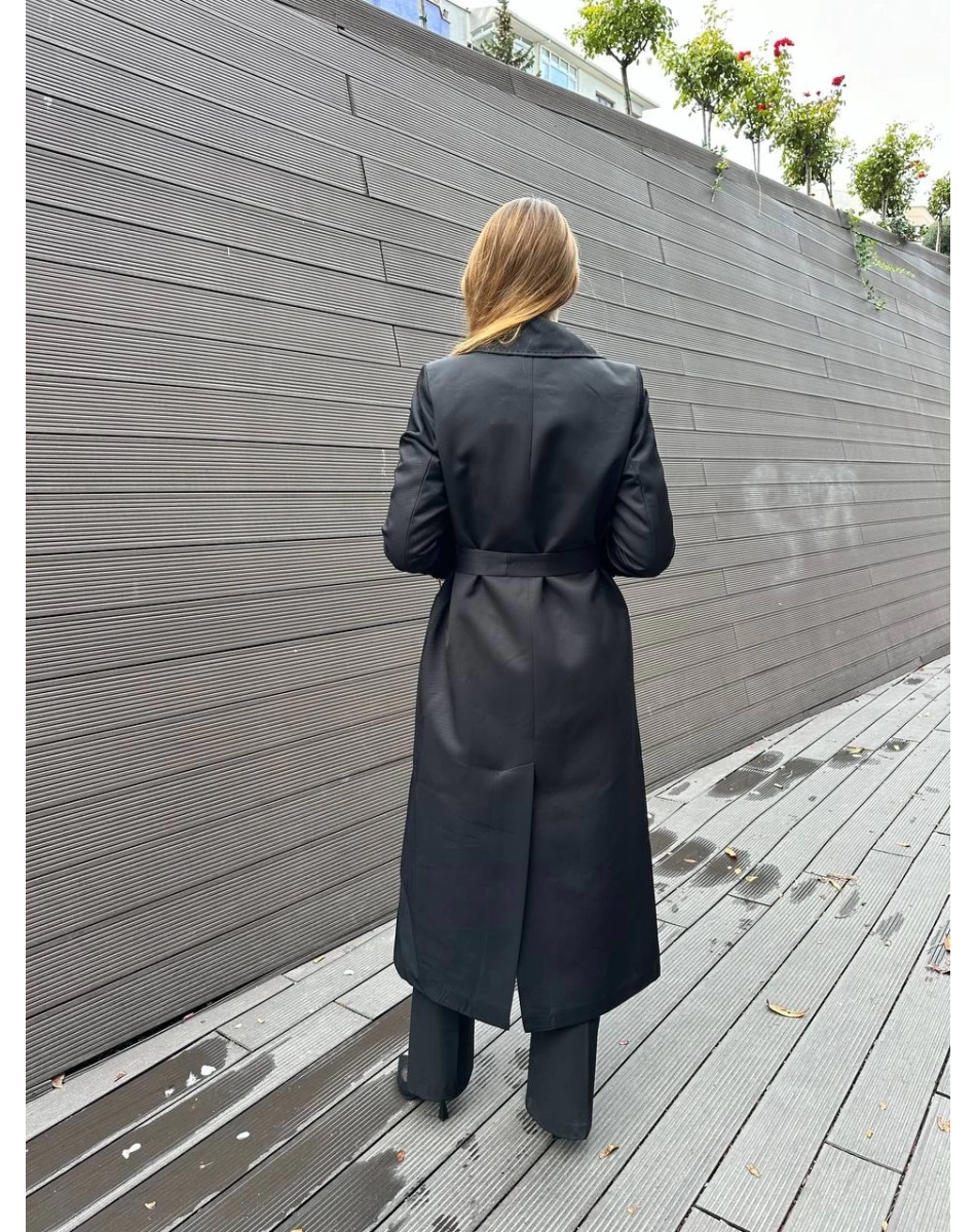 Missemramiss T4551 Siyah Rosa Blazer Trençkot