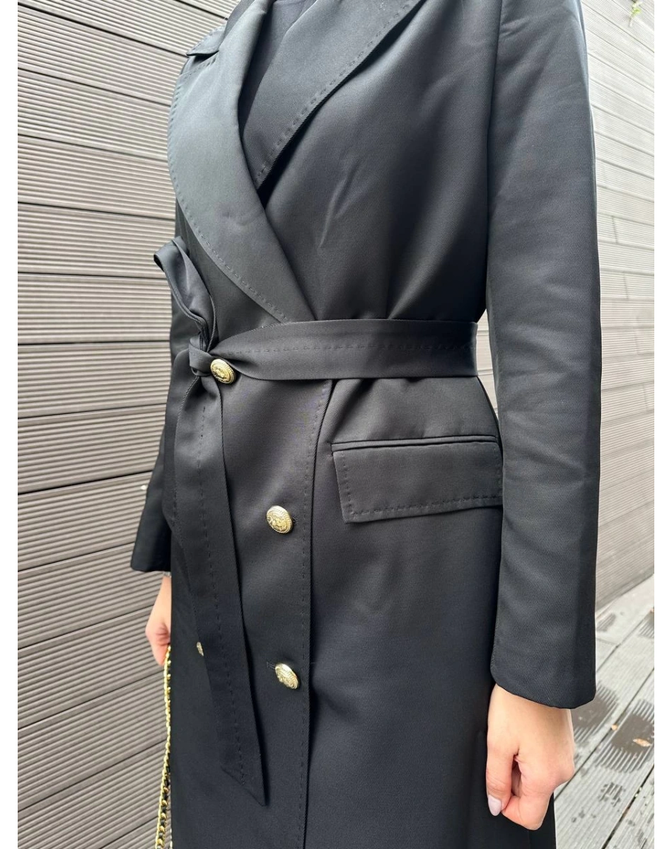 Missemramiss T4551 Siyah Rosa Blazer Trençkot