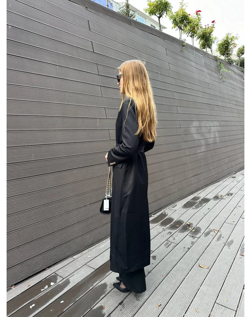 Missemramiss T4551 Siyah Rosa Blazer Trençkot