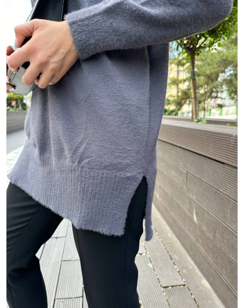 Missemramiss T4572 Antrasit Maglione Angora Kazak