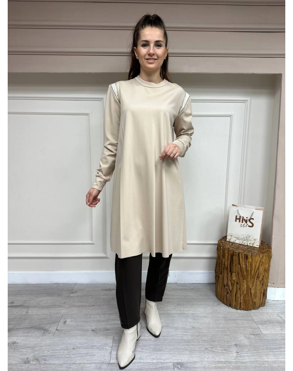 Misswhence 31115 Kahverengi Yan Detaylı Pantolon