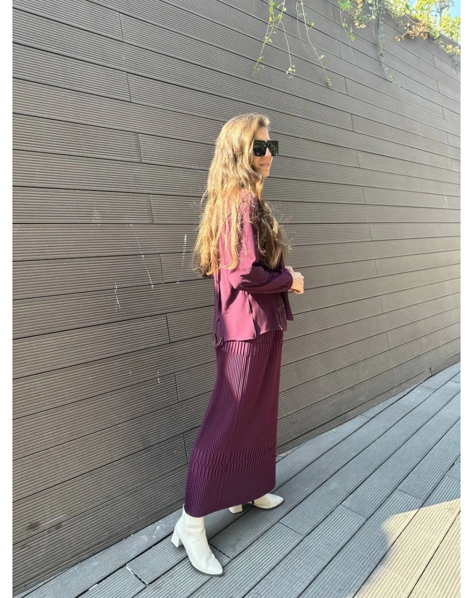 Misswhence 32908 Mürdüm Fermuar Detaylı Pilise Etek