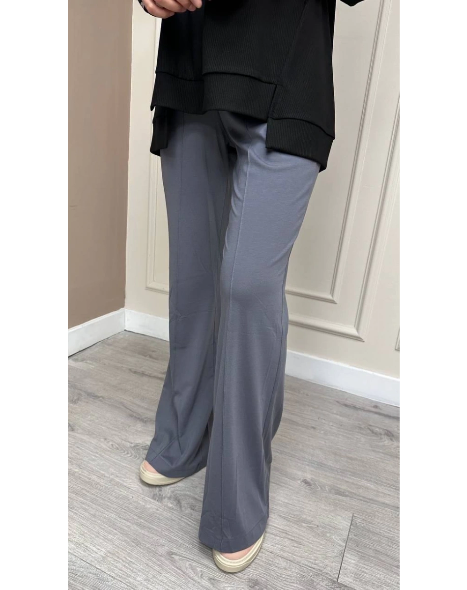 Misswhence 33100 Gri İspanyol Paça Pantolon