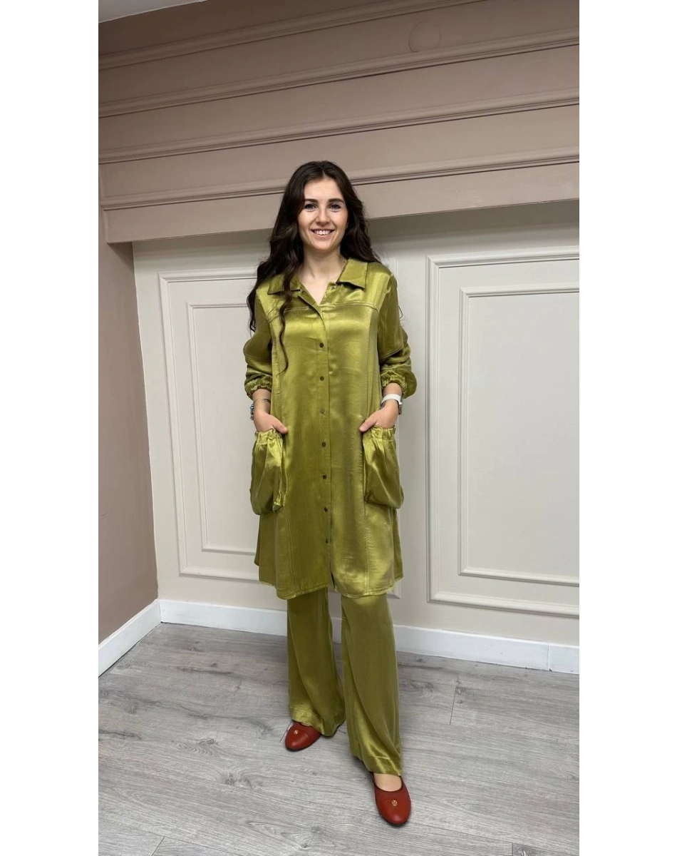 Misswhence 33307 Yeşil Gömlek Takım