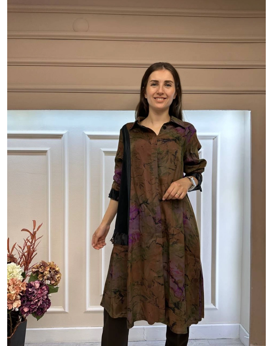 Misswhence 33308 Haki İpek Gömlek