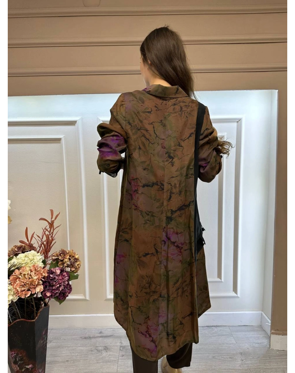 Misswhence 33308 Haki İpek Gömlek