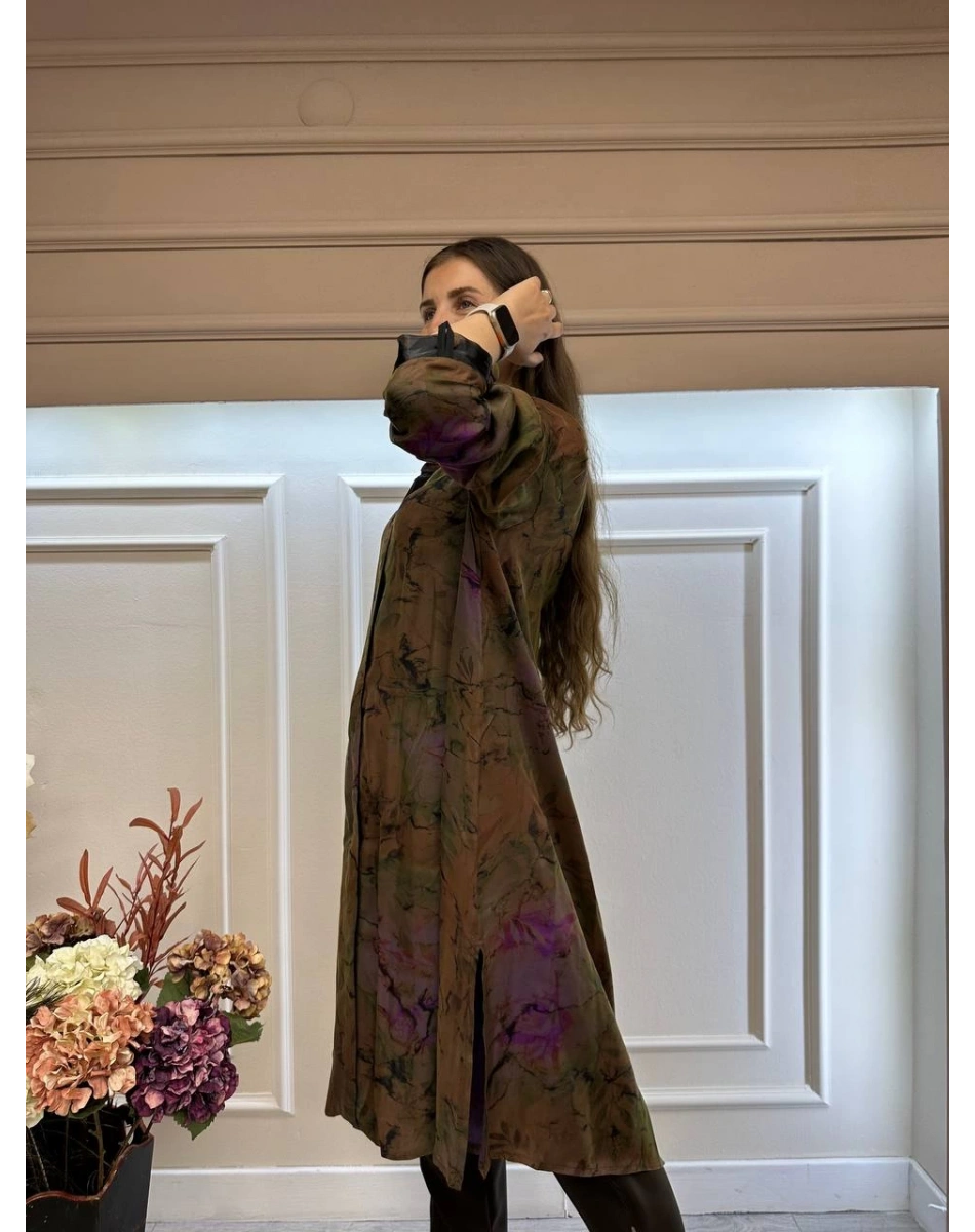 Misswhence 33308 Haki İpek Gömlek