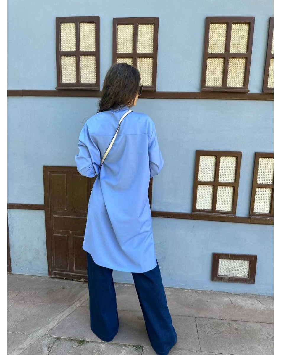 Misswhence 34000 Mavi Gömlek Tunik