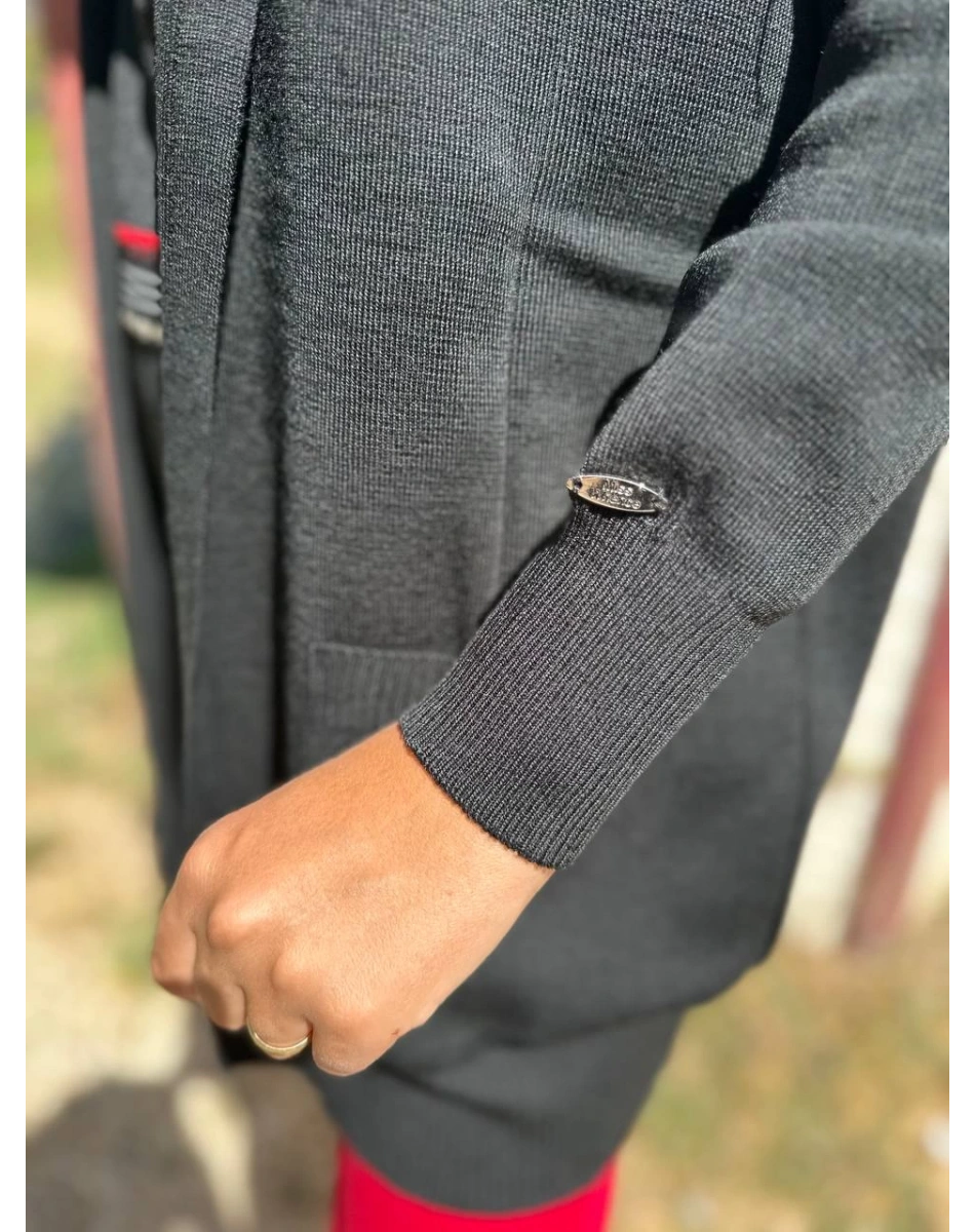 Misswhence 34007 Siyah Hırka Görünümlü Triko Tunik