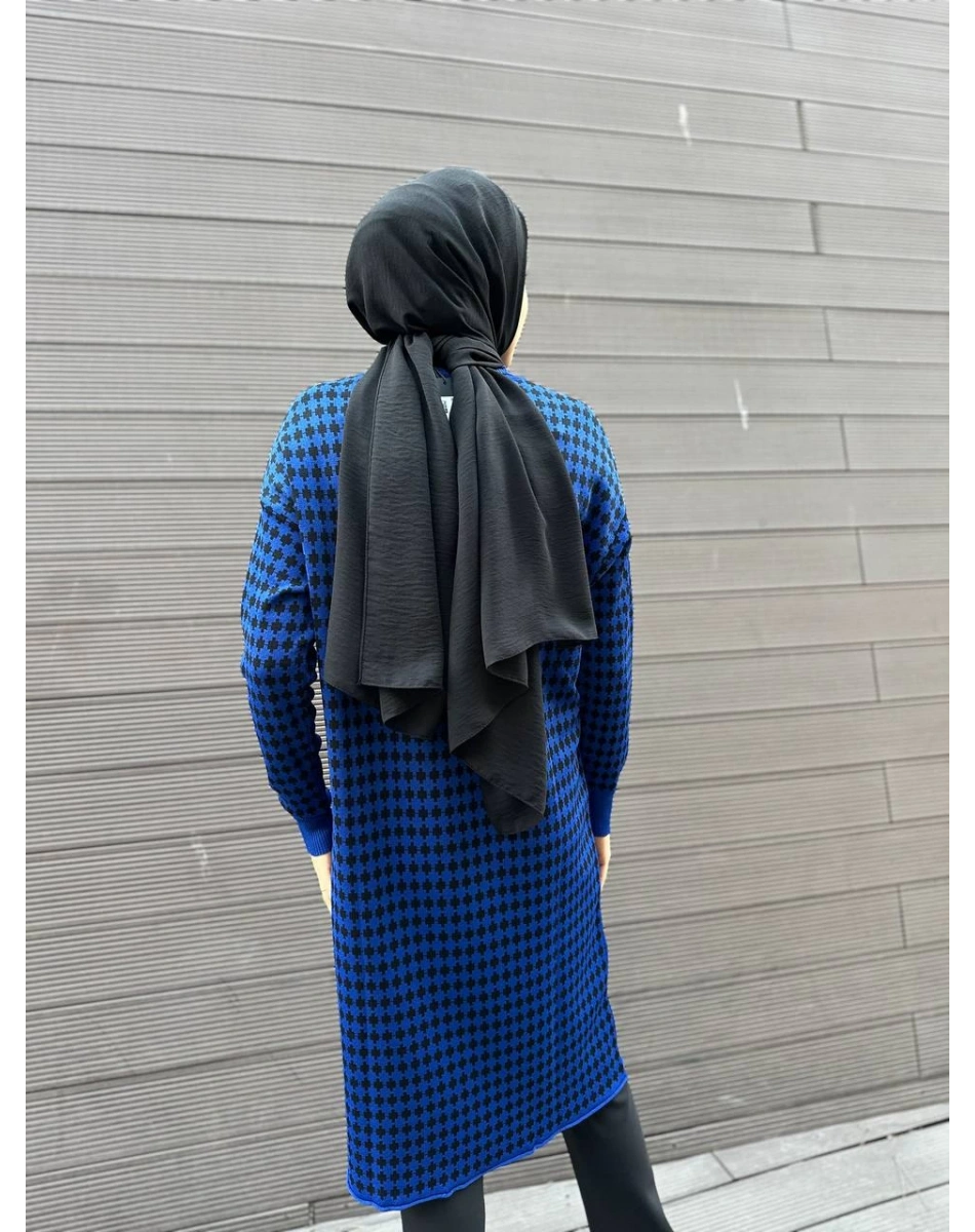 Misswhence 34011 Saks Desenli Triko Tunik