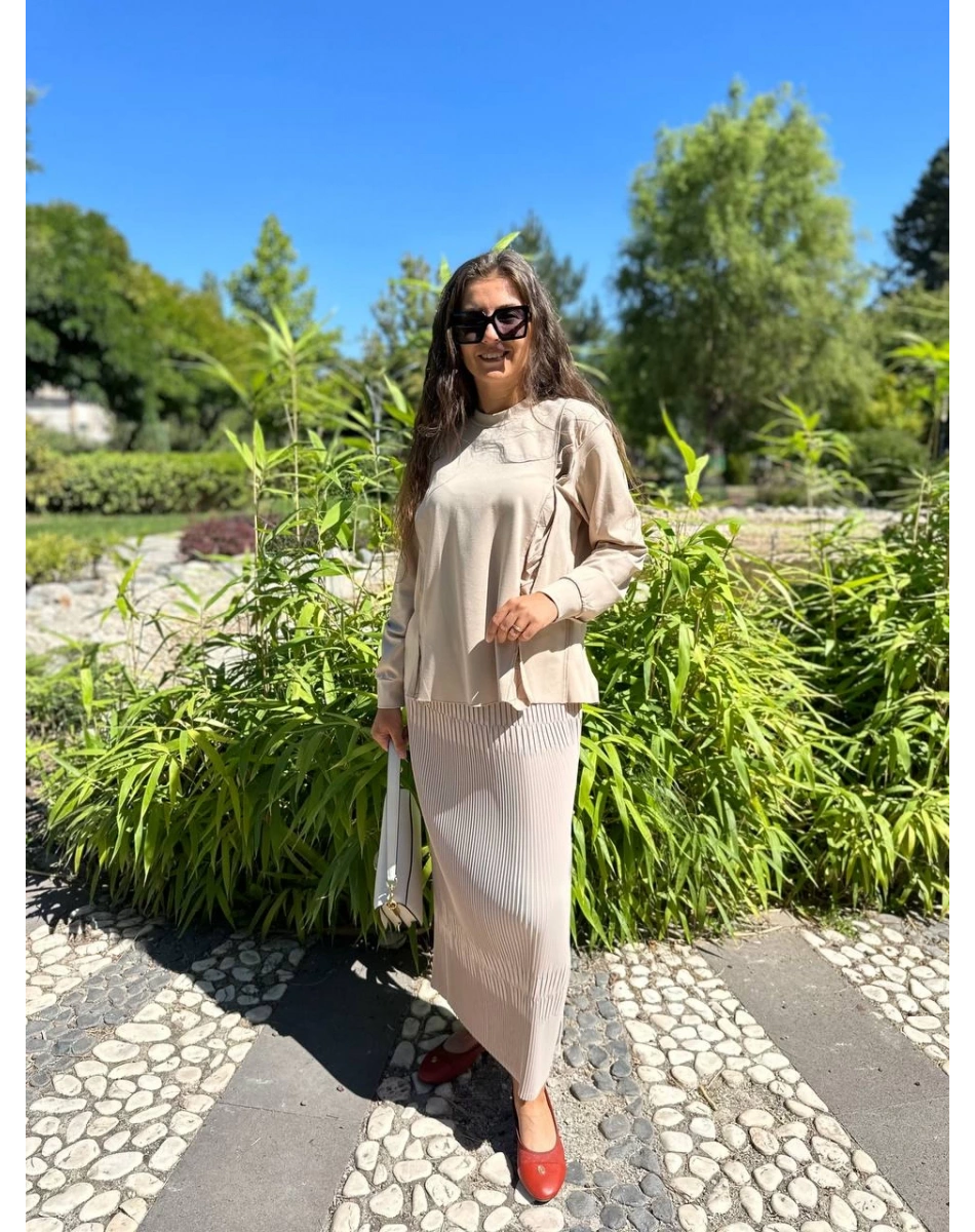 Misswhence 34029 Bej Kısa Tunik