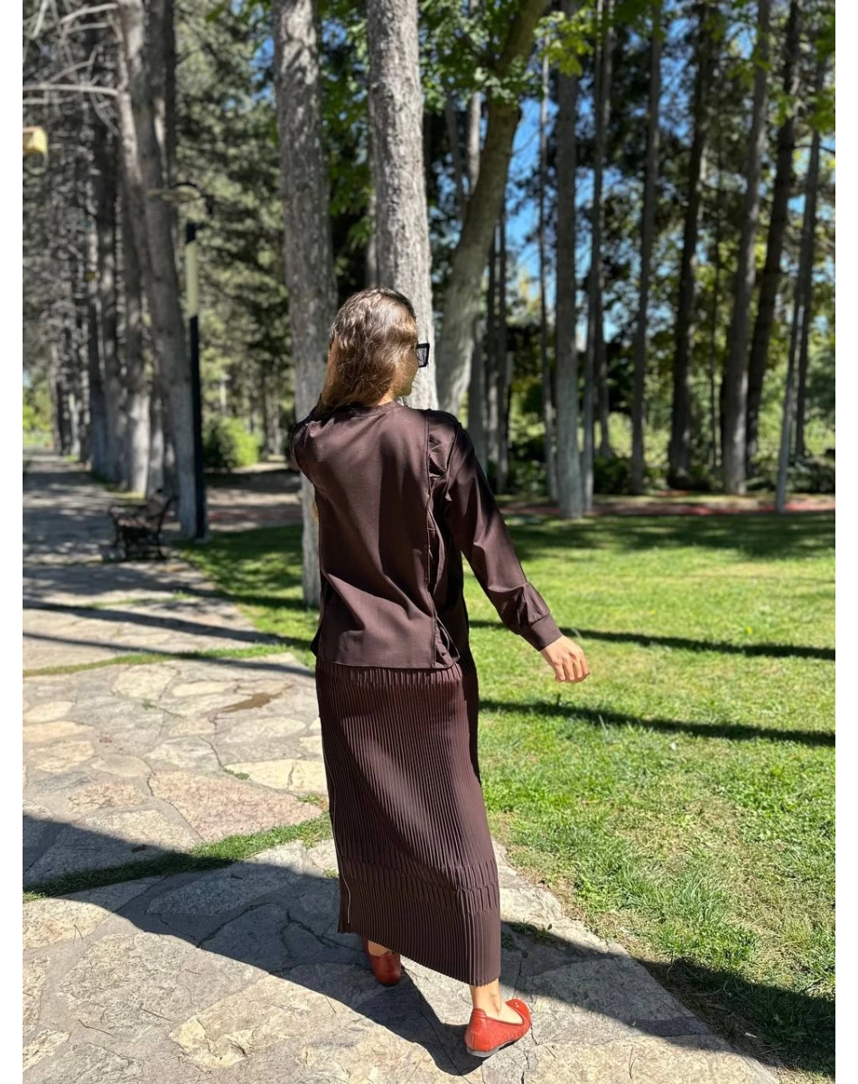 Misswhence 34029 Kahverengi Kısa Tunik