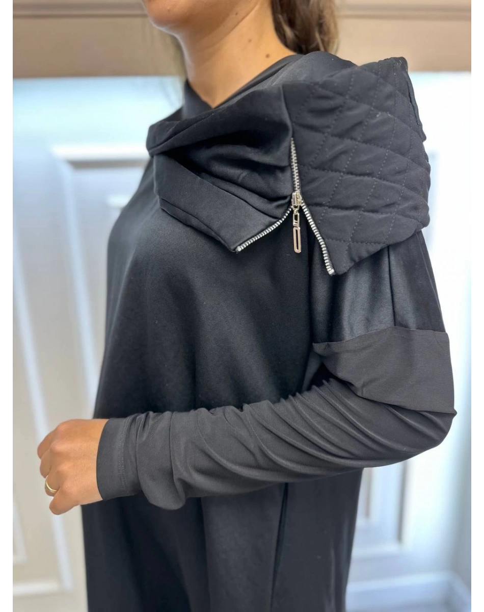 Misswhence 34030 Siyah Yaka Detaylı Tunik