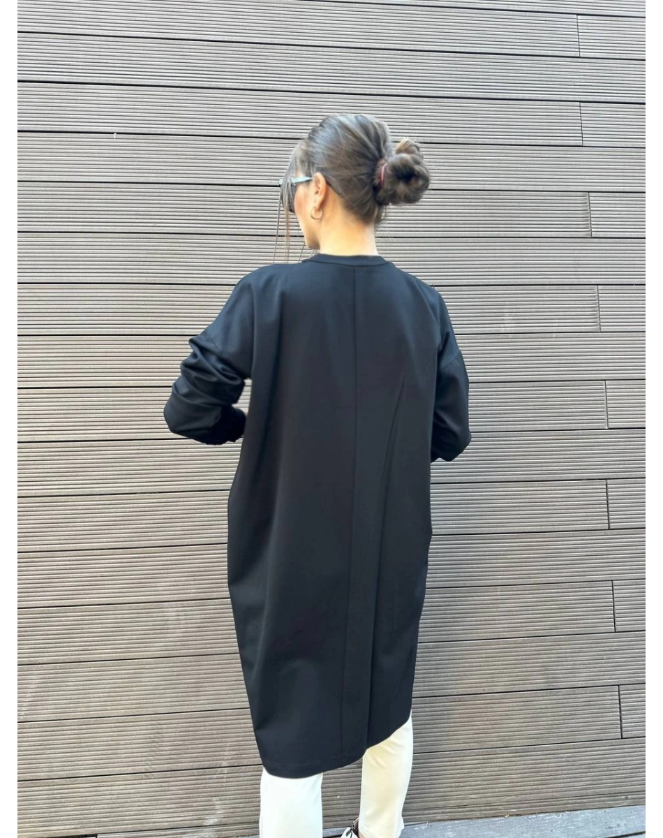 Misswhence 34037 Siyah Zebra Desen Tunik