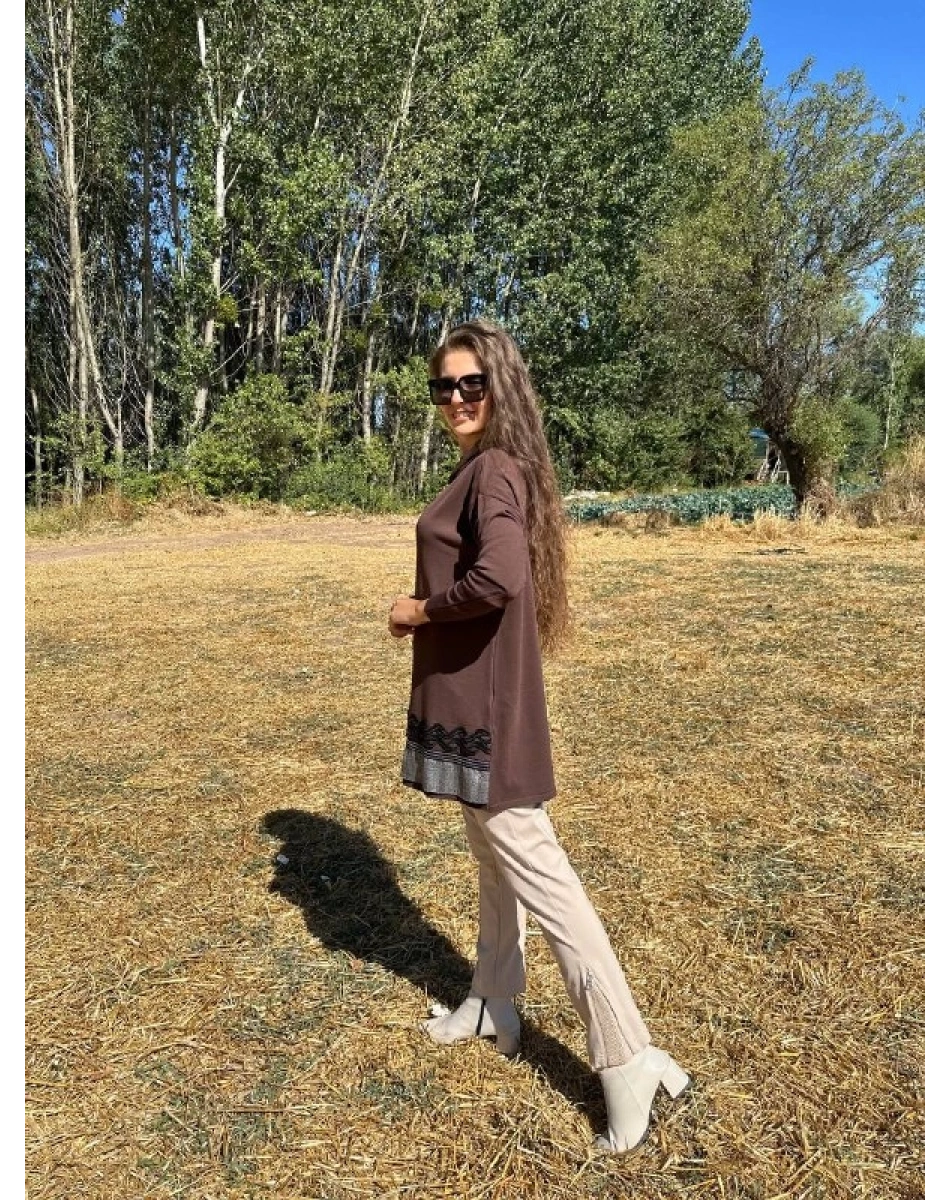 Misswhence 34101 Taş Fermuar Yırtmaç Detaylı Pantolon