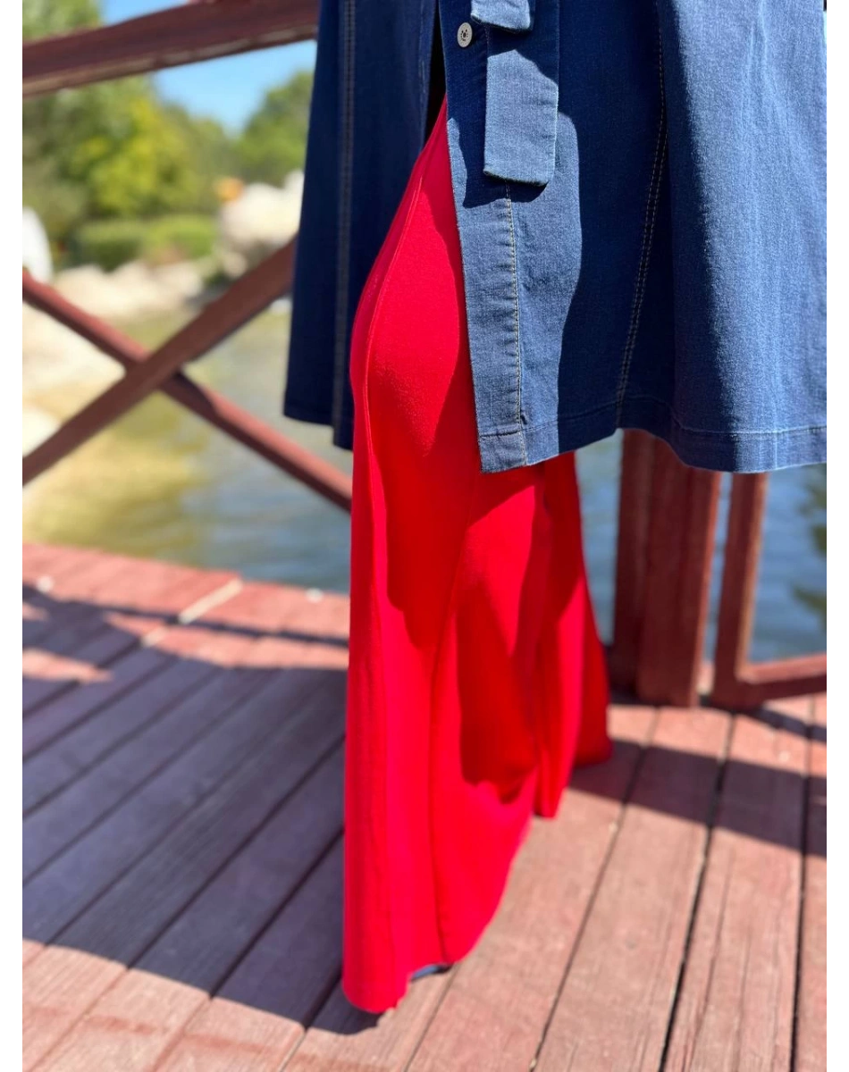 Misswhence 34105 Kırmızı Penye Pantolon