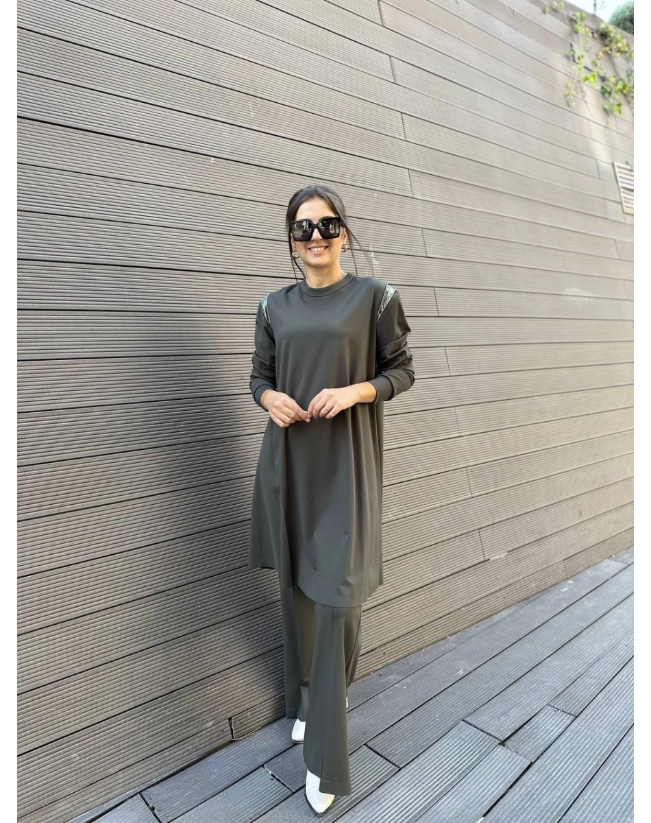 Misswhence 34129 Haki Bol Paça Pantolon