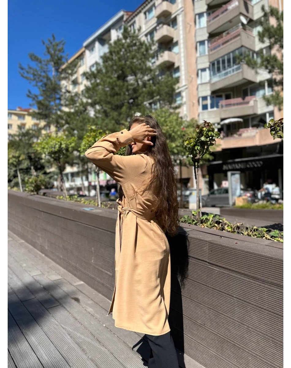 Misswhence 34301 Kayısı Pilise Detaylı Gömlek