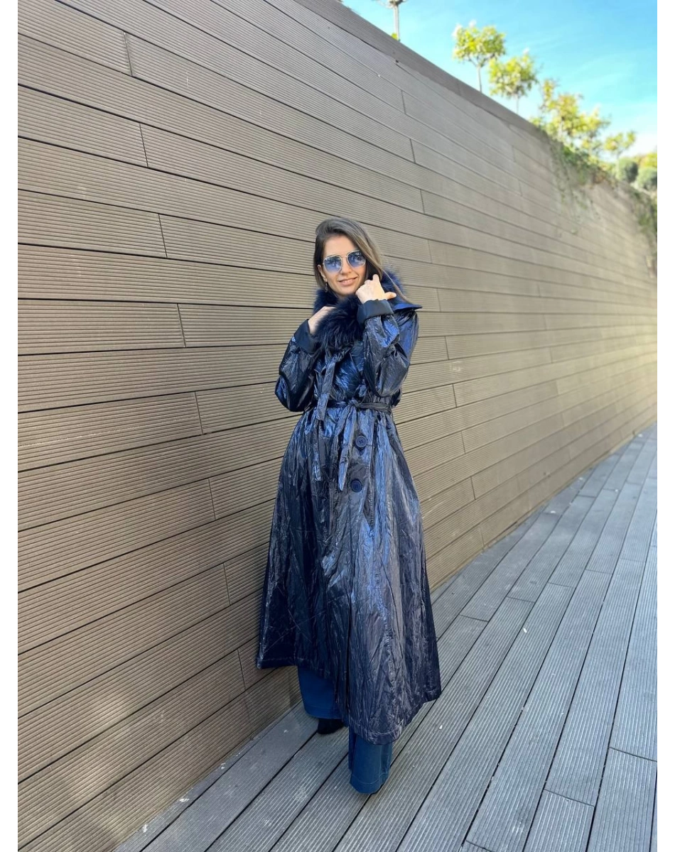 Misswhence 34519 Lacivert Parlak Kap