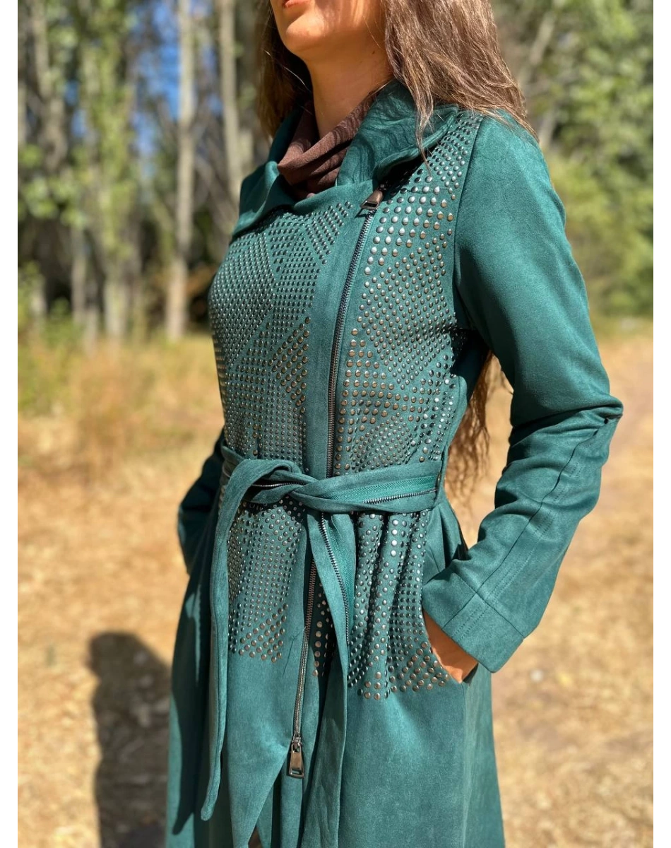 Misswhence 34520 Zümrüt Zımba Detaylı Kap